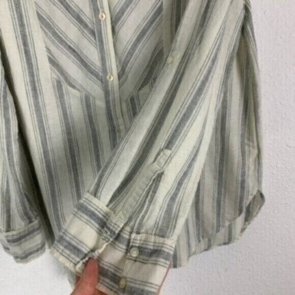 Lilka Anthropologie Striped Button Down Shirt M Boho Casual Lightweight Blouse - Picture 3 of 6